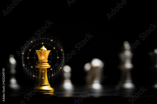 Chess board game for ideas and competition and strategy, business success concept.
