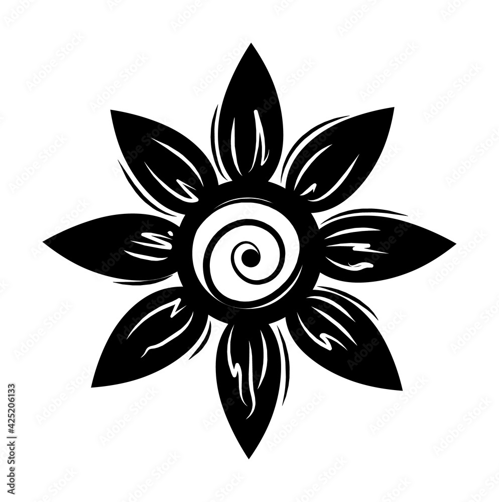 Abstract flower Silhouette Vector illustration Abstract flower Silhouette Vector illustration