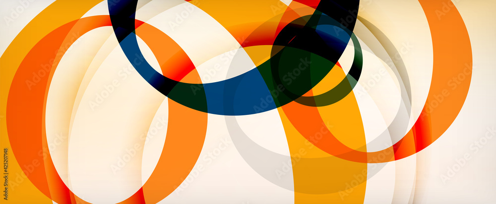 Ring geometric shapes, o letter repetition wallpaper. Abstract background for business or technology presentations, internet posters or web brochure covers