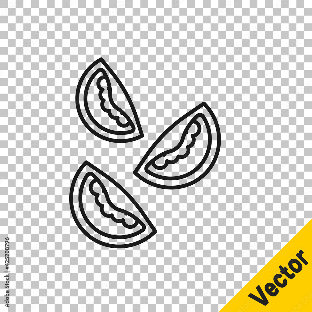 Black line Tomato icon isolated on transparent background. Vector Black line Tomato icon isolated on transparent background. Vector