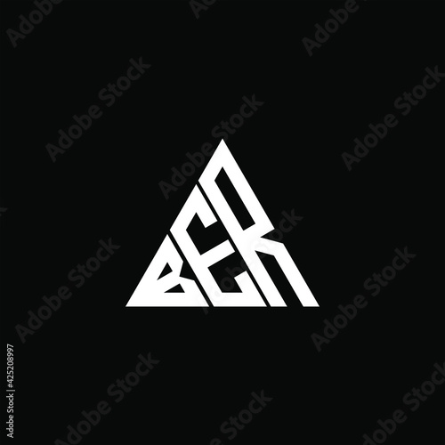 B E R letter logo creative design. BER icon