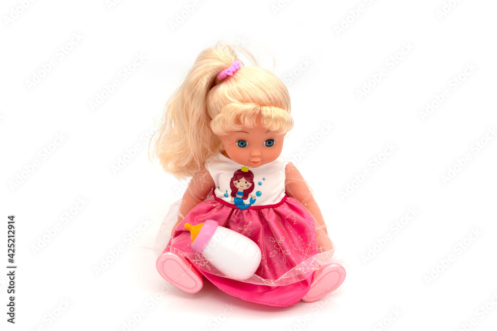 New born doll isolated on white background. New born doll isolated on white background.