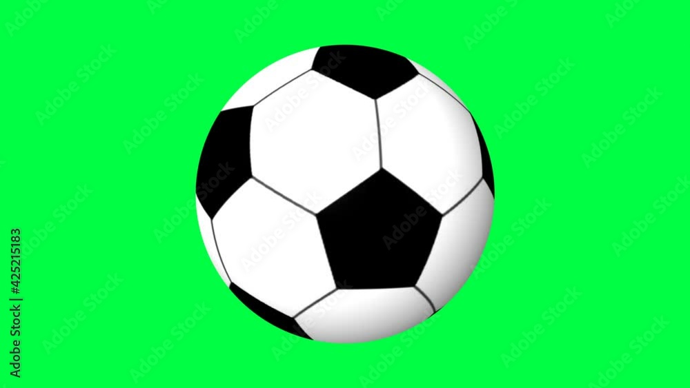 Animation 3D of a soccer ball spinning on a green screen. Use it for post football ads or social media. Animation 3D of a soccer ball spinning on a green screen. Use it for post football ads or social media.