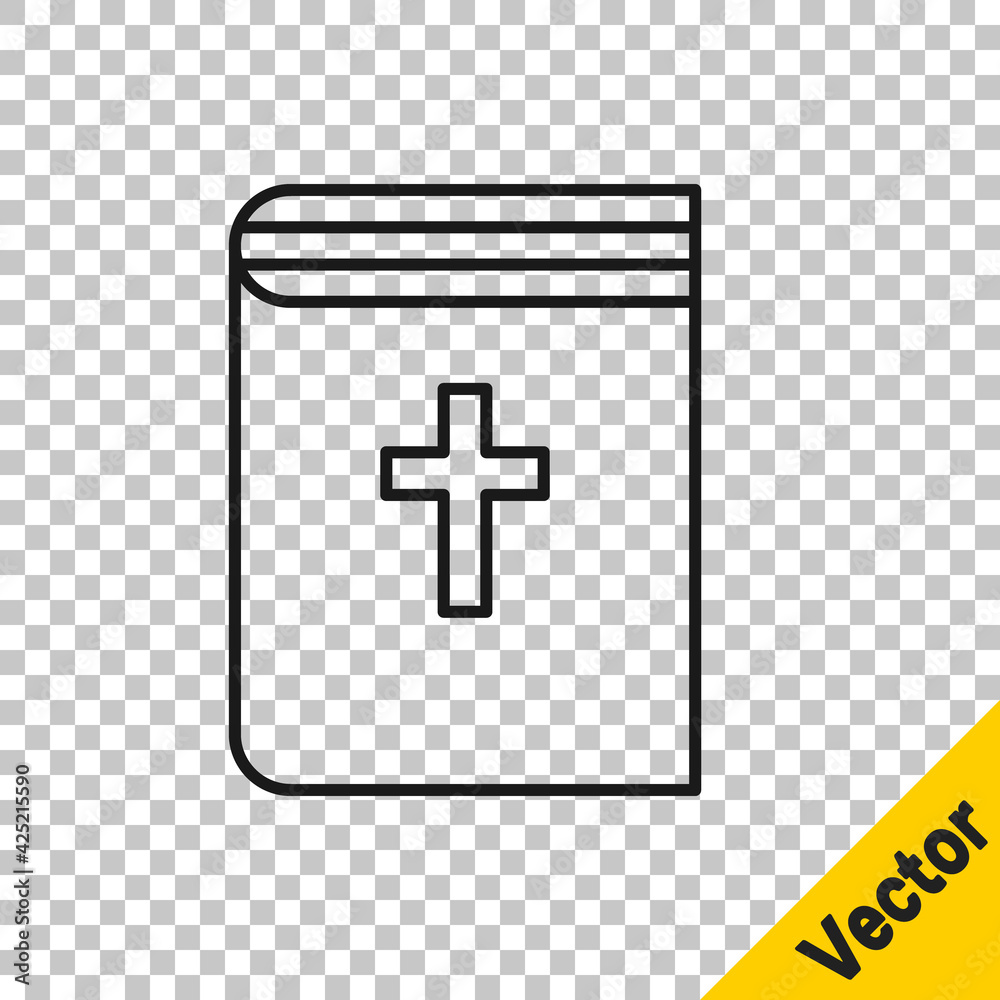 Black line Holy bible book icon isolated on transparent background. Vector Black line Holy bible book icon isolated on transparent background. Vector