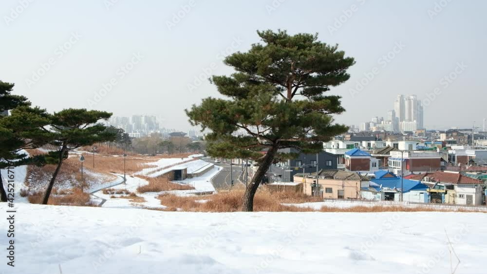 Snowy winter village in Suwon, Korea Snowy winter village in Suwon, Korea