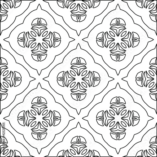 Wallpaper Mural  Geometric vector pattern with triangular elements. Seamless abstract ornament for wallpapers and backgrounds. Black and white colors. Torontodigital.ca