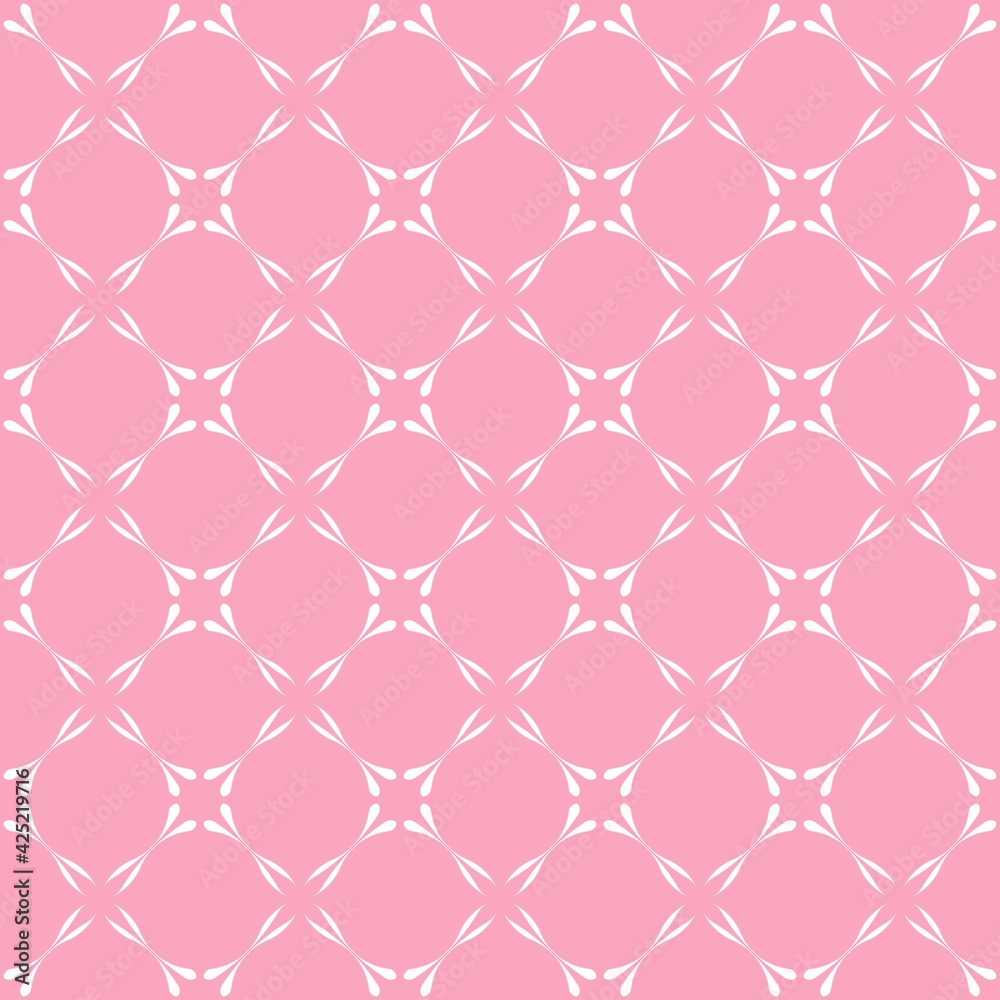 Geometric of diagonal leaf of pattern. Design ikat style white on pink background. Design print for illustration, texture, wallpaper, background. Geometric of diagonal leaf of pattern. Design ikat style white on pink background. Design print for illustration, texture, wallpaper, background.