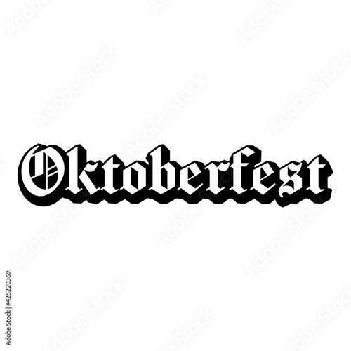 Festival de cerveza Oktoberfest. Logotipo con texto manuscrito Oktoberfest escrito a mano con sombra en color negro