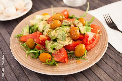 delicious healthy fresh vegetable salad for breakfast