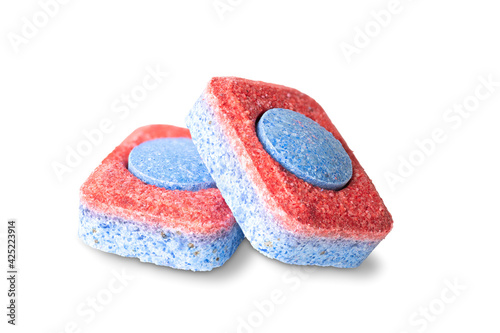 universal dishwasher tablets isolated on white background