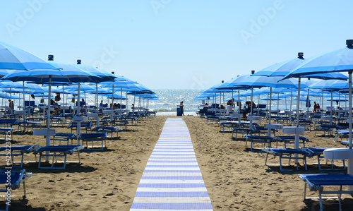beach chairs on the beach photo