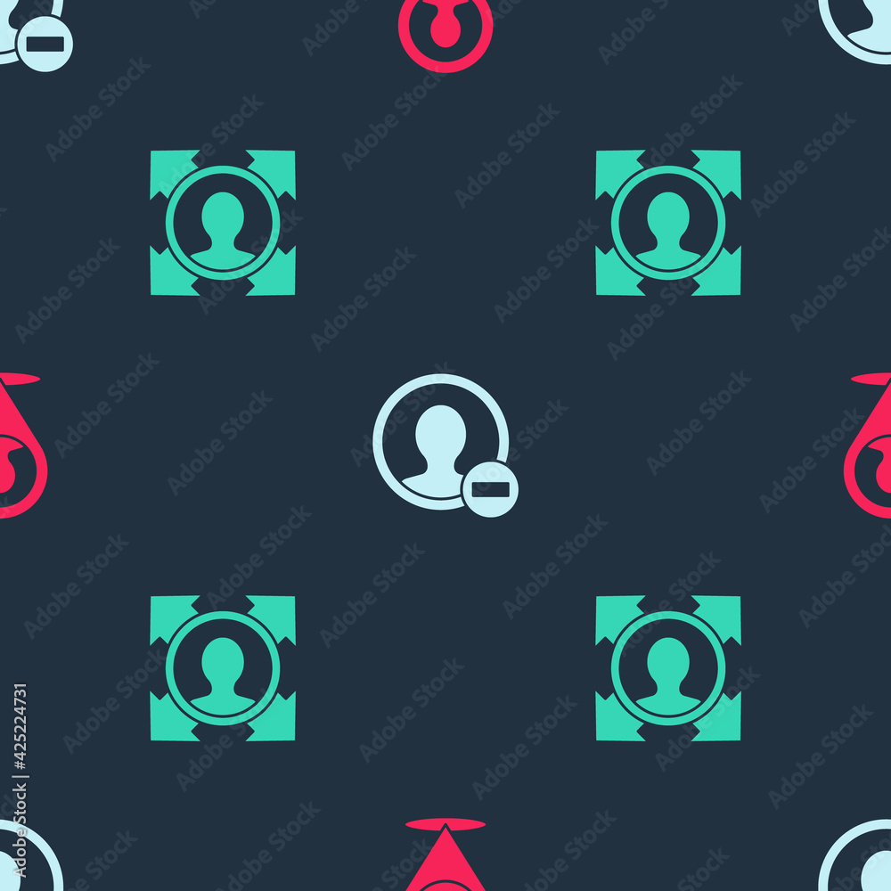 Set Location with person, Create account screen and Head hunting on seamless pattern. Vector Set Location with person, Create account screen and Head hunting on seamless pattern. Vector