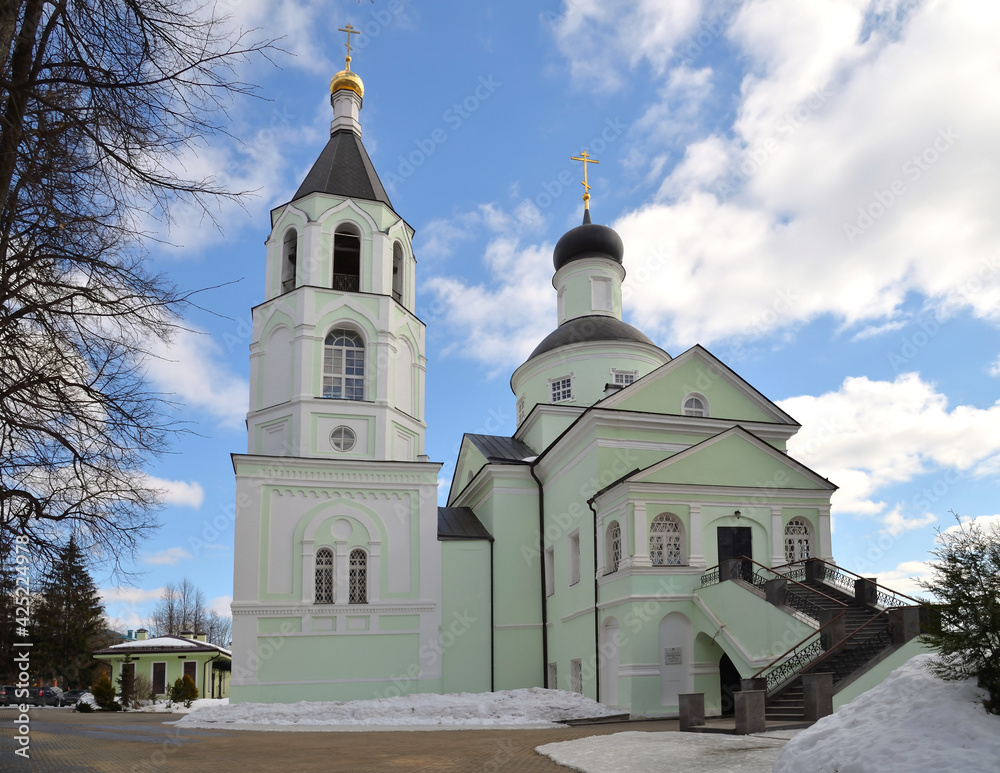 Church of Descent of Holy Spirit 18th century in Pervomayskoye village, Troitsky administrative district of Moscow, Moscow, Russia