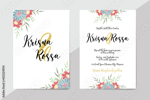 Set of card with flower rose  leaves. Wedding ornament concept. Floral poster  invite. Vector decorative greeting card or invitation design background