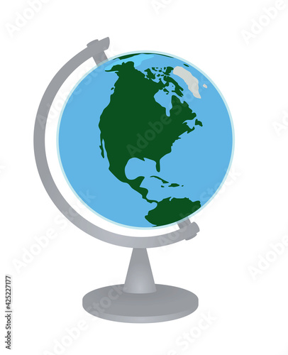 World globe with stand. vector illustration