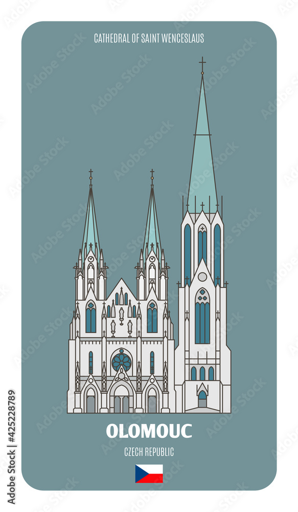 Fototapeta premium Cathedral of Saint Wenceslaus in Olomouc, Czech Republic