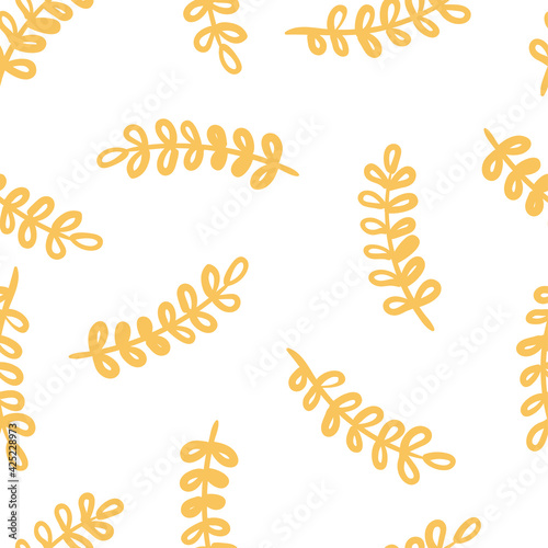 Garden and wild flowers and leaves, plants, botanical seamless pattern vector design for fabric, wallpaper, wrap. Botanical illustration, floral element, hand drawn background. Abstract backdrop.