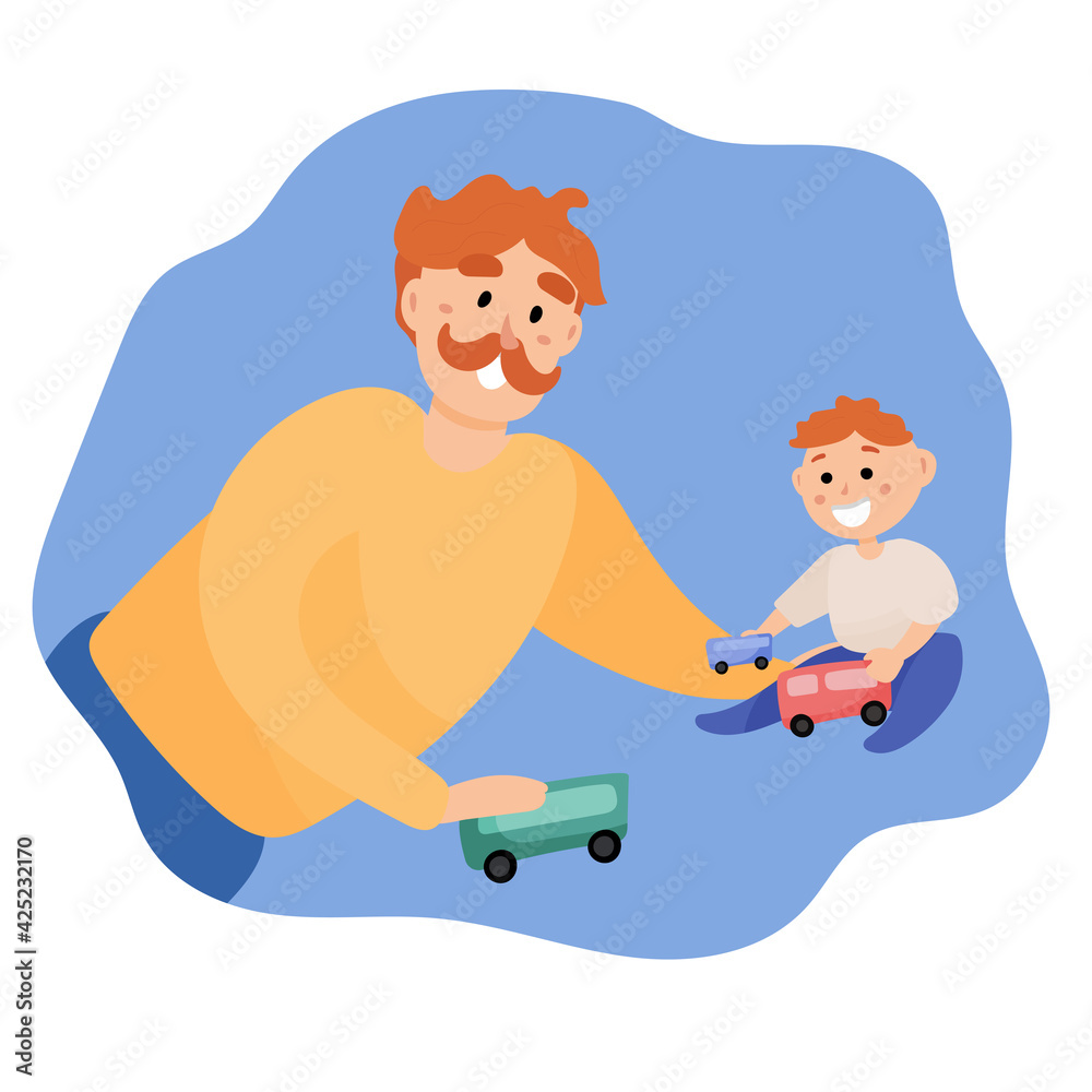 Father's day. Father plays with his son. Father's day. Father plays with his son.