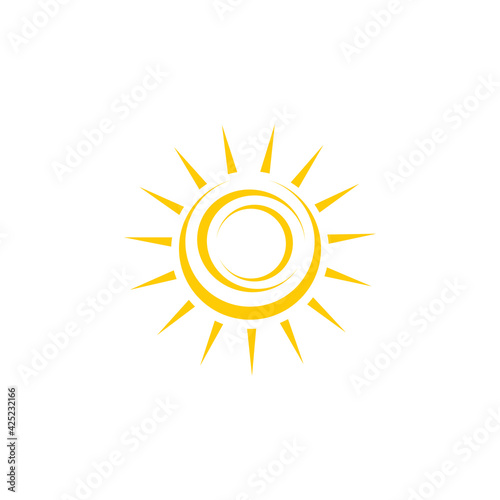 Yellow sun logo design template