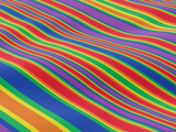 3D rendering. Rainbow rippled clothes. LGBTQ  striped wave background