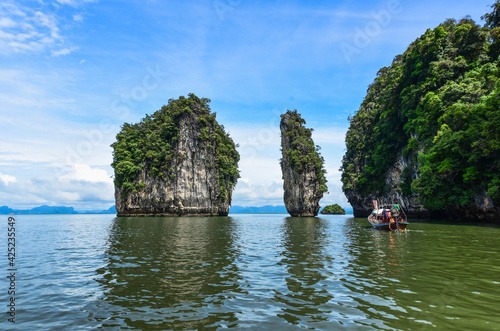 Limestone Mountain Island, a tourist attraction in Laem Sak Community, Krabi Province, Thailand