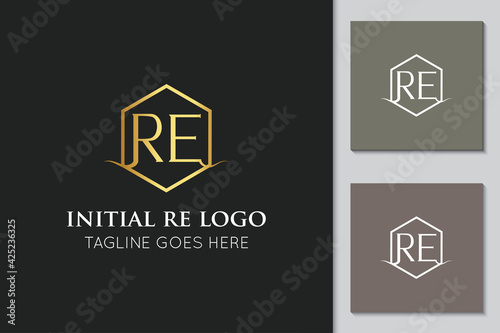 illustration vector graphic initial re letter logo or icon best for branding and icon