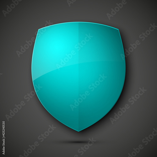Protected guard shield concept. Safety badge color icon. Privacy colorful banner shield. Security label. Defense tag. Presentation shining sticker shield. Defense safeguard sign illustration