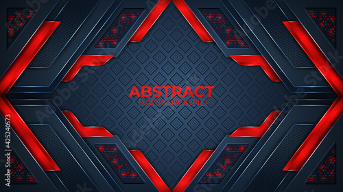 Modern abstract geometric background with glowing glitters Premium Vector.