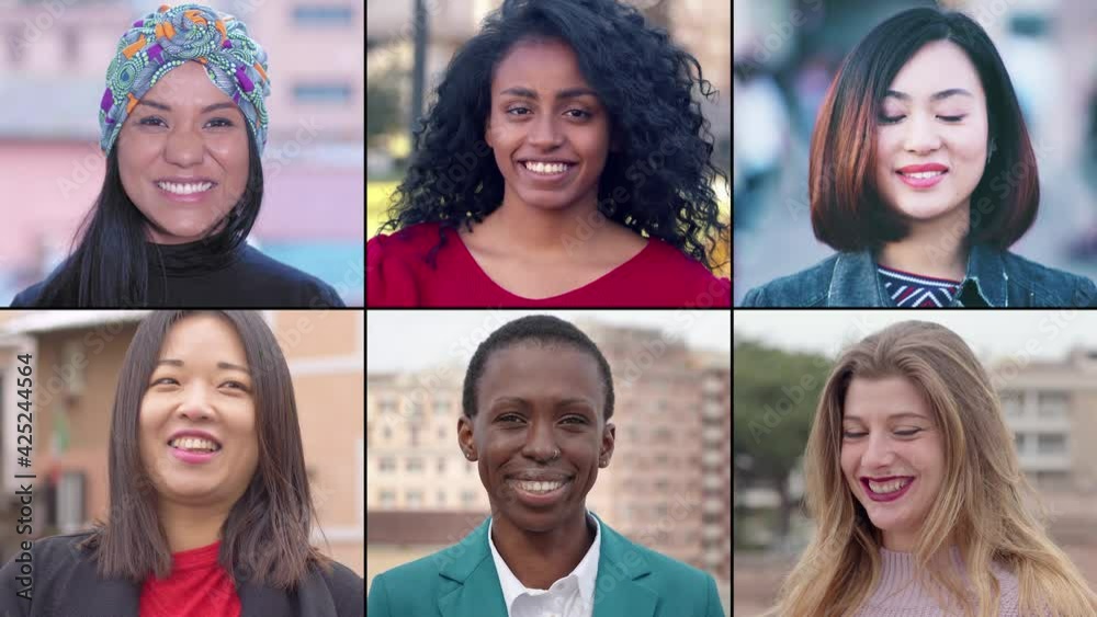 multiethnic smiles - confident women of different ethnicity smiles at camera multiethnic smiles - confident women of different ethnicity smiles at camera