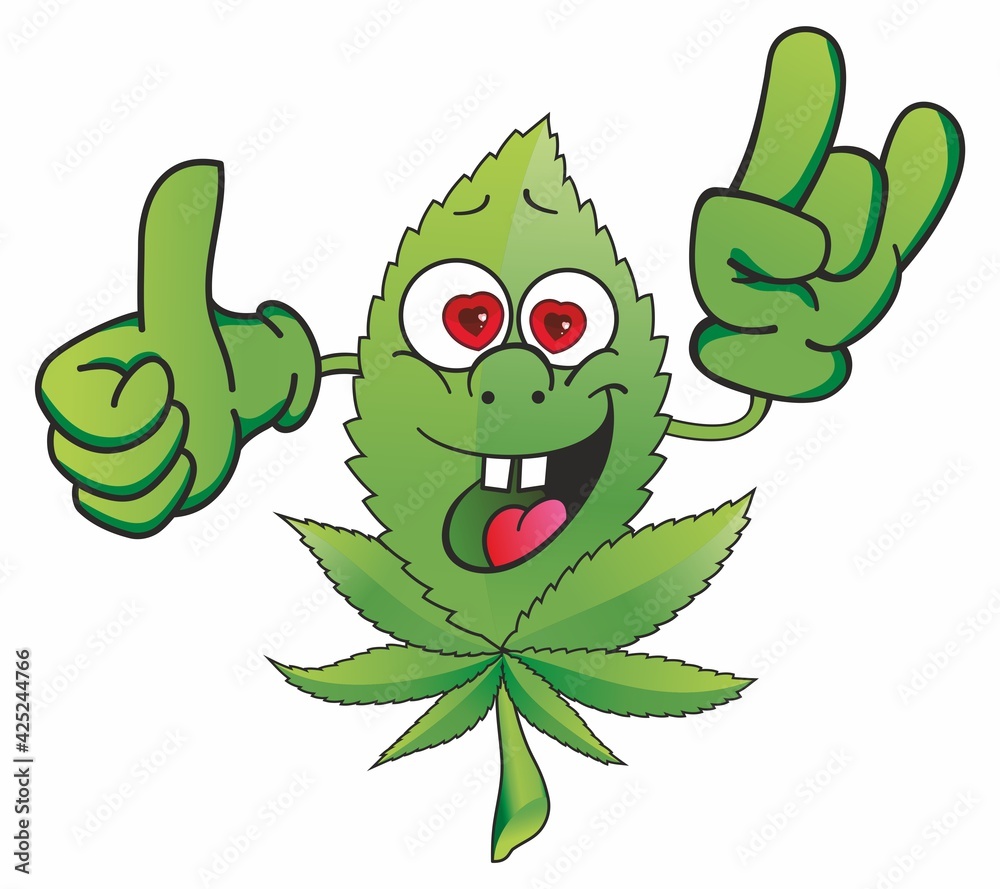 Funny Cartoon Weed Plant