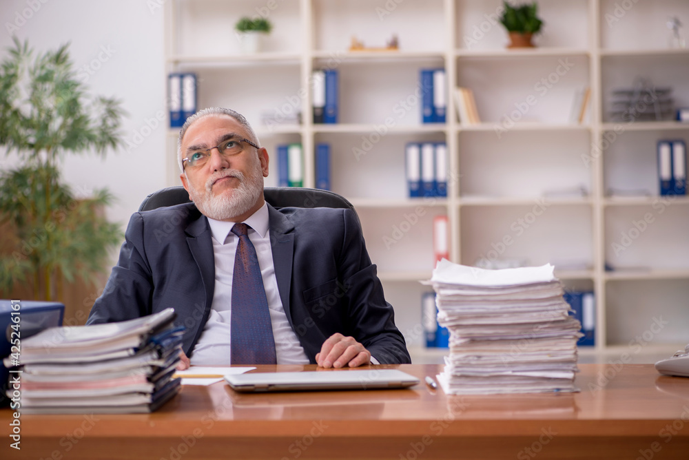 Old male employer and too much work in the office Old male employer and too much work in the office