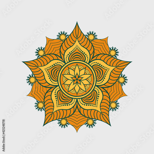 Flower Mandala Oriental pattern, vector illustration. Islam, Arabic, Indian, turkish, pakistan, chinese, ottoman motifs