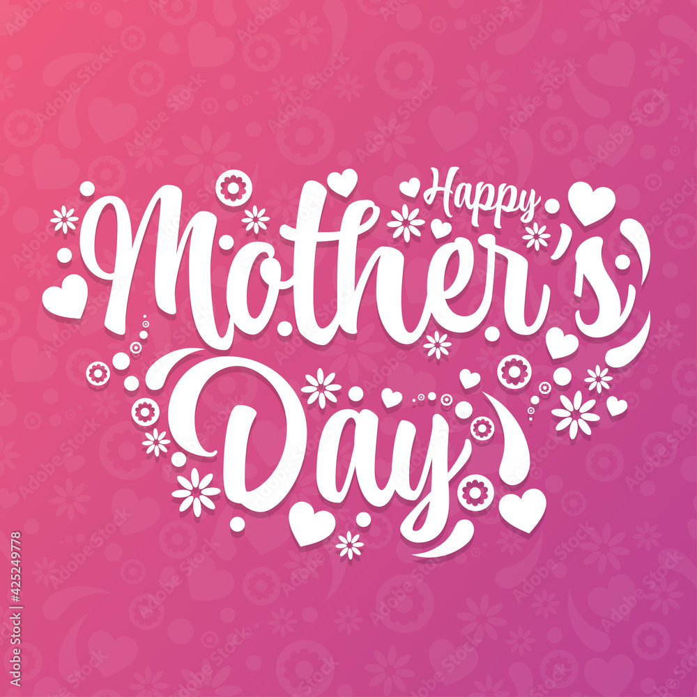 Mother's Day. Holiday concept. Template for background, banner, card, poster with text inscription. Vector EPS10 illustration.