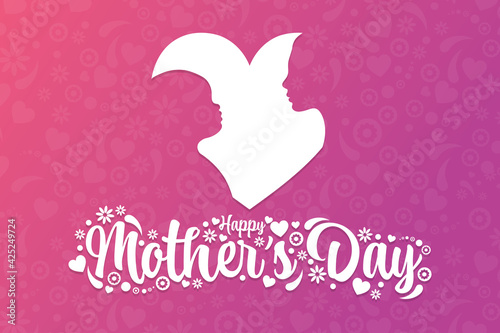 Mother's Day. Holiday concept. Template for background, banner, card, poster with text inscription. Vector EPS10 illustration.