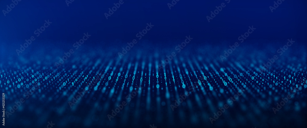 Network connection concept. Internet Communication Big data, Technology, Numbers Background - 3d rendering.