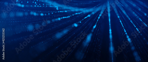 Network connection concept. Internet Communication Big data, Technology Blue Background. 3d rendering. photo