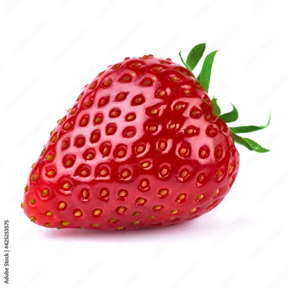 Studio macro shot of Fresh strawberry isolated on white background Studio macro shot of Fresh strawberry isolated on white background