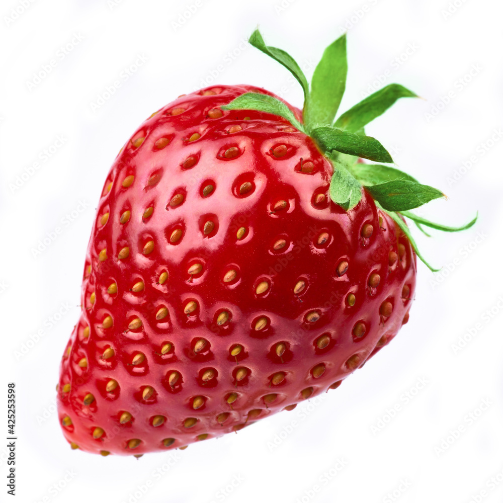 Studio macro shot of Fresh strawberry isolated on white background Studio macro shot of Fresh strawberry isolated on white background