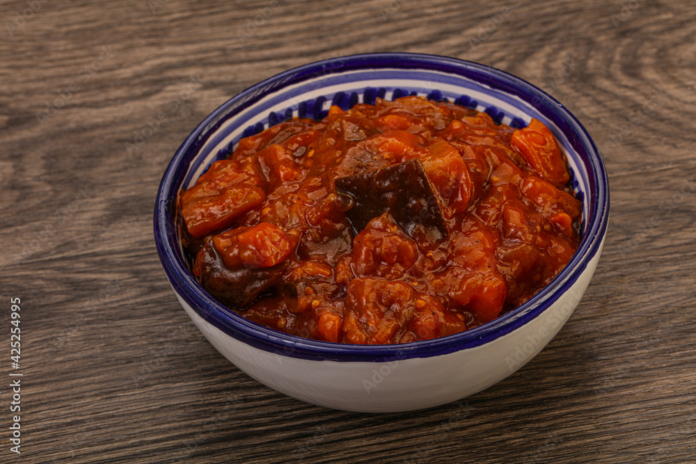 Eggplant saute with tomato and herbs Eggplant saute with tomato and herbs