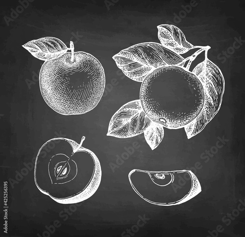 Chalk sketch of apple.