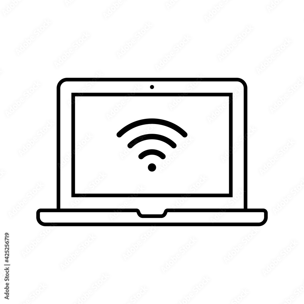 wifi インターネット ネットワーク 無線 パソコン アイコン(線バージョン) wifi インターネット ネットワーク 無線 パソコン アイコン(線バージョン)
