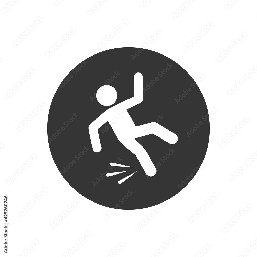 Fallen person vector icon isolated on white background Fallen person vector icon isolated on white background