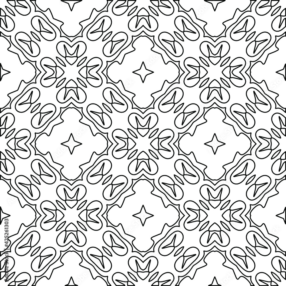 Geometric vector pattern with triangular elements. Seamless abstract ornament for wallpapers and backgrounds. Black and white colors. Geometric vector pattern with triangular elements. Seamless abstract ornament for wallpapers and backgrounds. Black and white colors.
