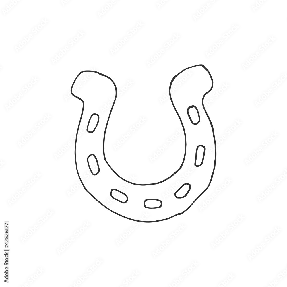 Horseshoe. Vector illustration. Stock vector. Outline illustration. Circuit. Vector. Horseshoe. Vector illustration. Stock vector. Outline illustration. Circuit. Vector.