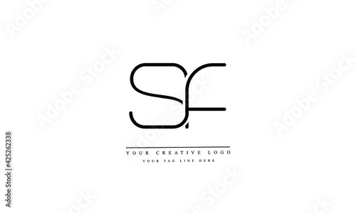 Letter Logo Design with Creative Modern Trendy Typography SF, FS, S, F
