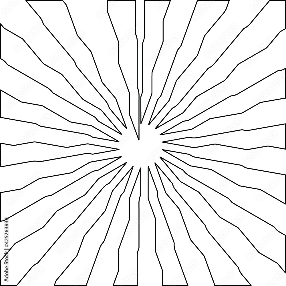 Obraz premium Geometric vector mandala with triangular elements. abstract ornament for wallpapers and backgrounds. Black and white colors.