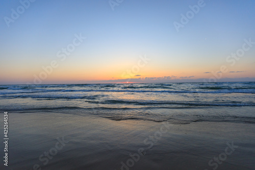 The amazing sunset on the sea at Tel Aviv Tzuk beach