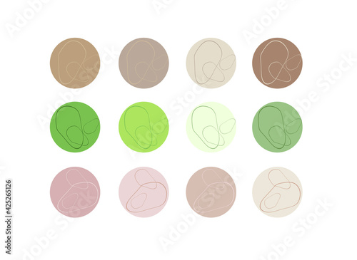 Highlights of Cover Stories (beige, green and pink palette) © Anastasiya