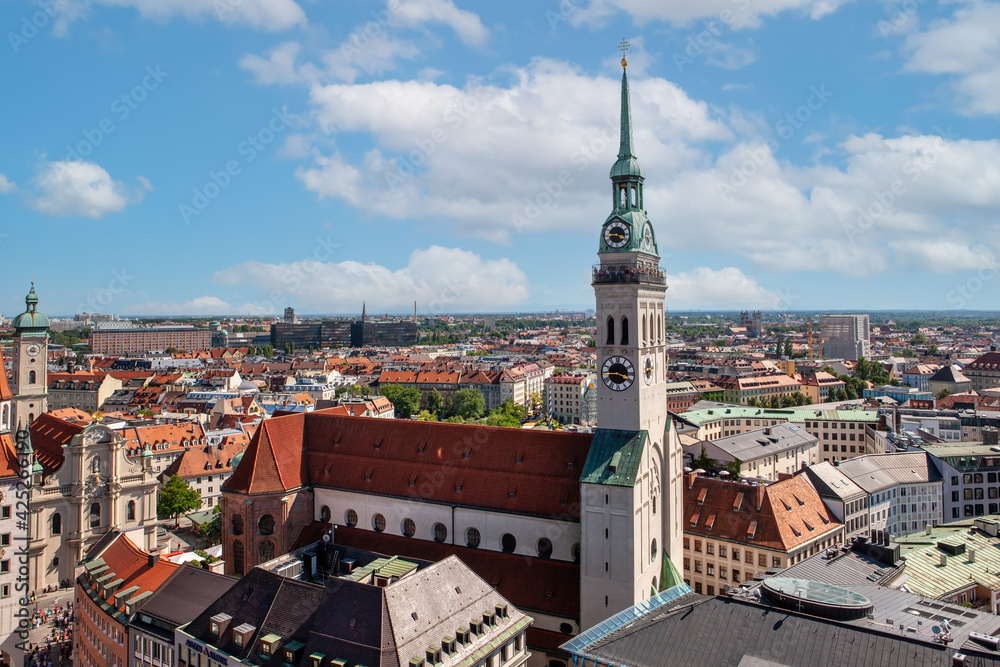 The panorama view of Munchen city centre