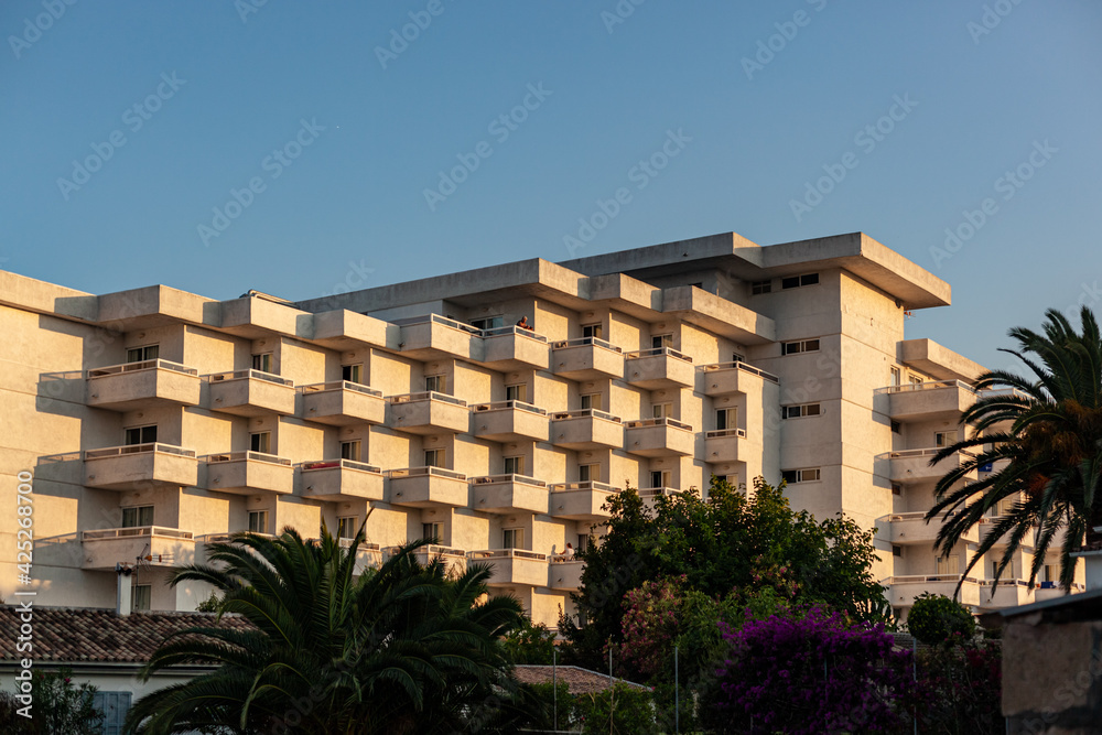 Fototapeta premium building with lots of apartements near the beach, for tourists and holidays